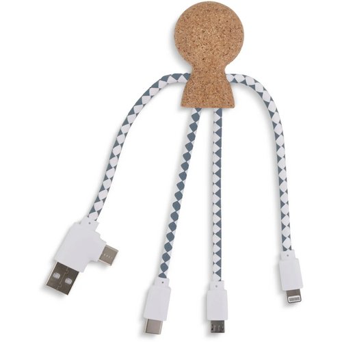 Xoopar Mr. Bio Cork multi-oplaadkabel Naturel