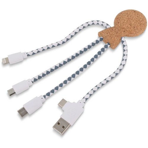 Xoopar Mr. Bio Cork multi-oplaadkabel Naturel