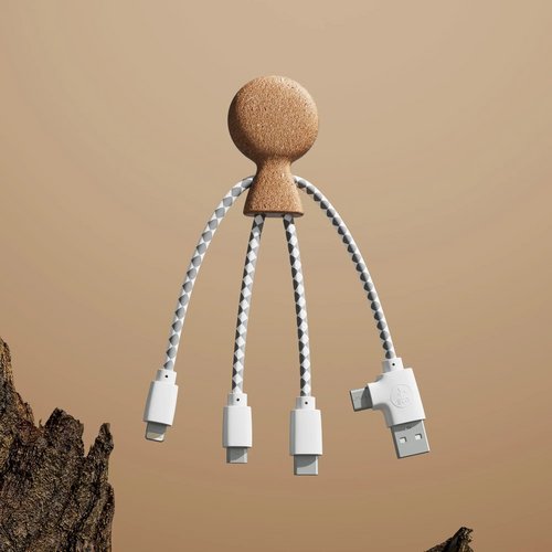 Xoopar Mr. Bio Cork multi-oplaadkabel Naturel