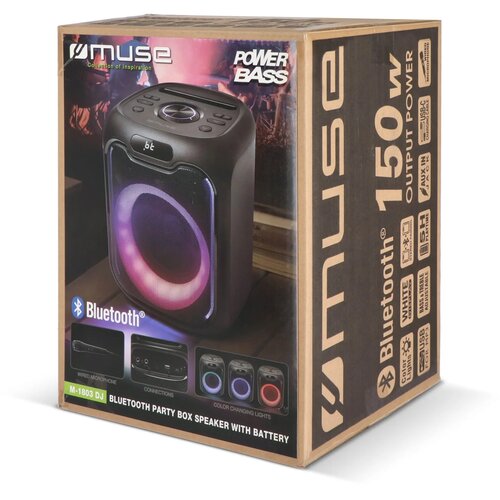 Muse Party Speaker met Microfoon Zwart