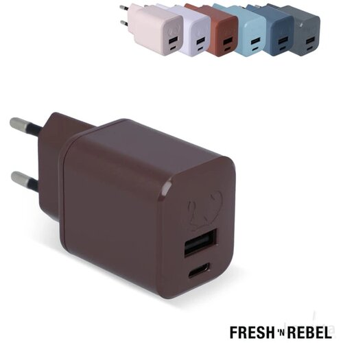 2WC30 I Fresh 'n Rebel Mini Charger USB-C + A PD // 30W donker gun metal