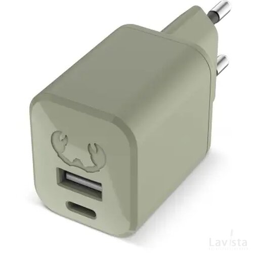 2WC30 I Fresh 'n Rebel Mini Charger USB-C + A PD // 30W dried green