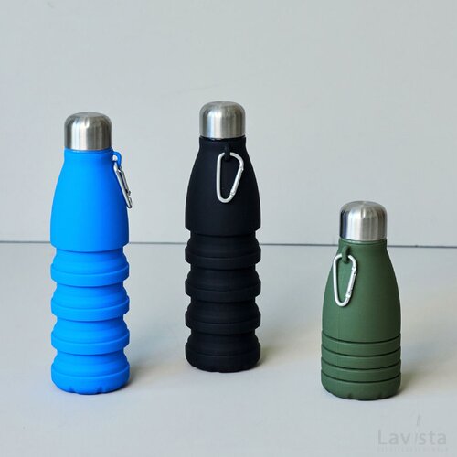 Sagaform Stig invouwbare fles 550ml zwart