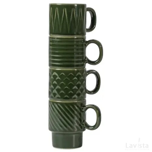 Sagaform Coffee & More Espresso kopjes 4st. 100ml donker groen