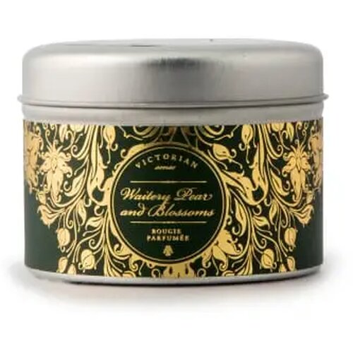 Victorian Sense Tinbox Waitery Pear & Blossoms geurkaars metaal