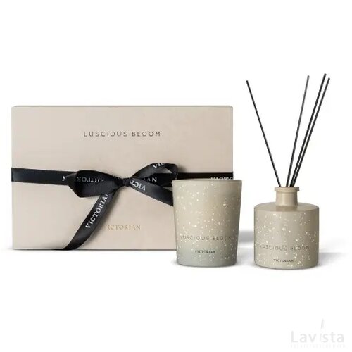 Victorian Luscious Bloom kaars/geurstokjes wit
