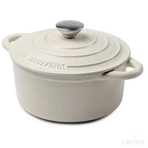 Orrefors Jernverk grote geëmailleerde braadpan 5L crème