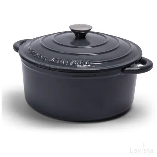 Orrefors Jernverk grote geëmailleerde braadpan 5L grijs