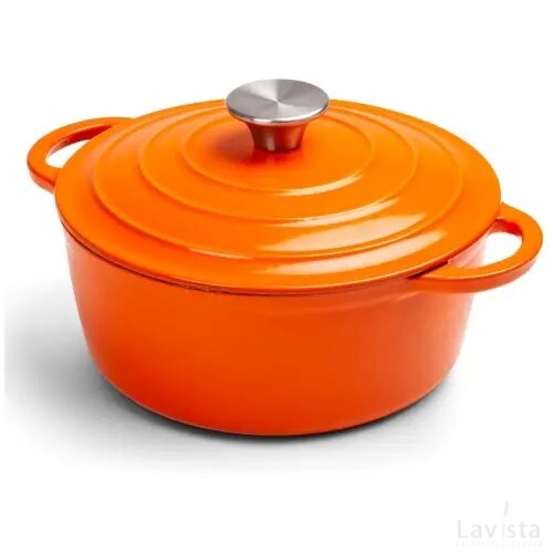 Orrefors Jernverk grote geëmailleerde braadpan 5L oranje