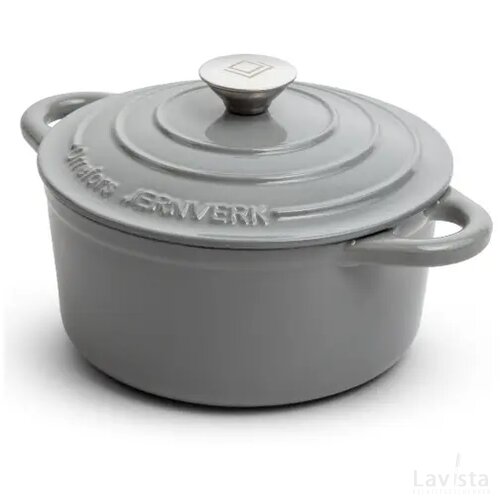 Orrefors Jernverk grote geëmailleerde braadpan 5L licht grijs