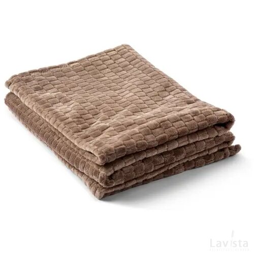 Kosta Linnewafveri Fleece deken Jaquard 130x170 cm licht bruin