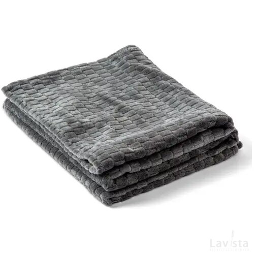 Kosta Linnewafveri Fleece deken Jaquard 130x170 cm donker grijs