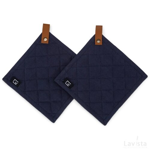 Kosta Linnewäfveri 2-pack pothouder donkerblauw