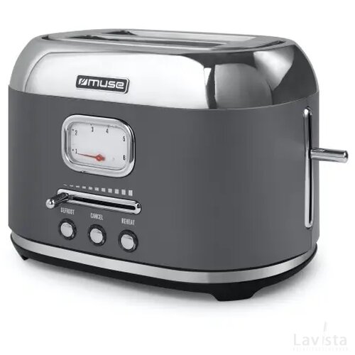 Muse broodrooster 1000 Watt donker grijs