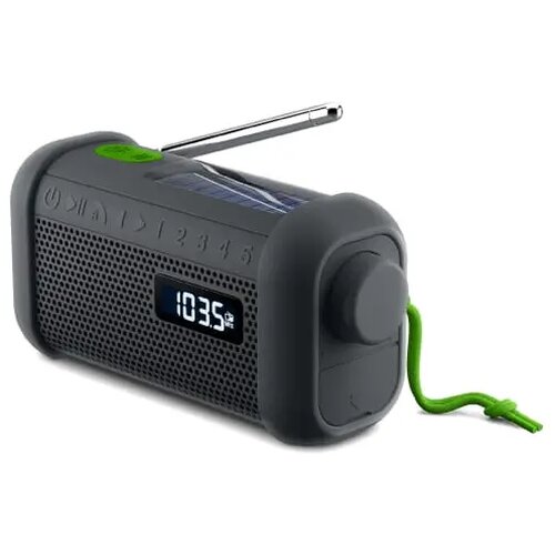 Muse radio speaker met solar en opwindmechanisme Zwart