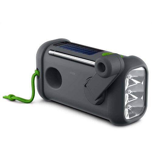 Muse radio speaker met solar en opwindmechanisme Zwart