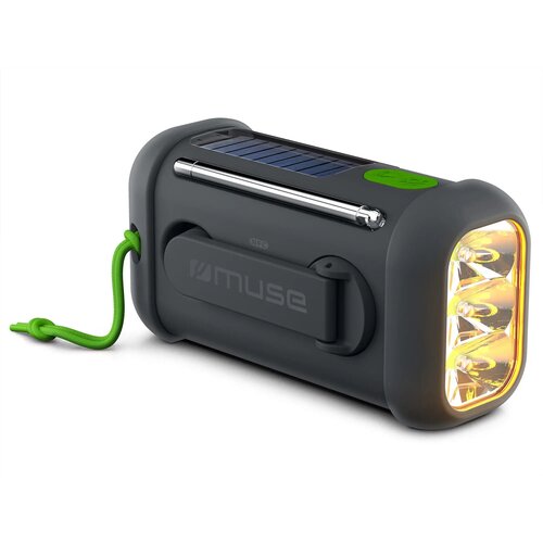 Muse radio speaker met solar en opwindmechanisme Zwart