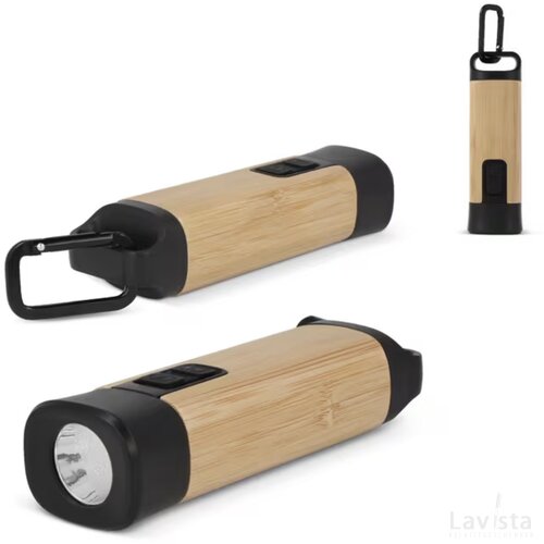 Oplaadbare R-ABS & Bamboe zaklamp zwart