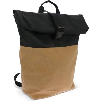 Rolltop rugzak kurk & R-PET 18L zwart