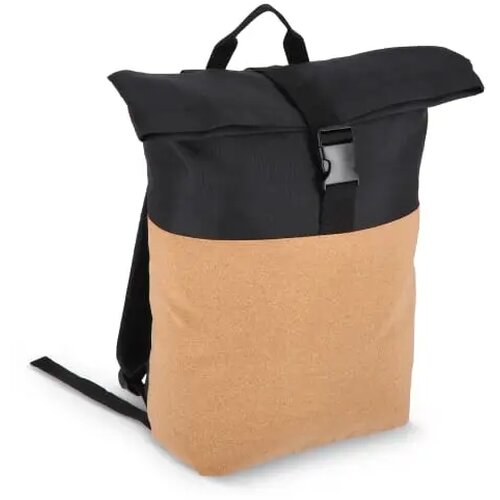 Rolltop rugzak kurk & R-PET 18L zwart