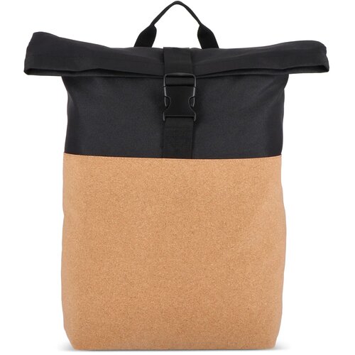 Rolltop rugzak kurk & R-PET 18L zwart