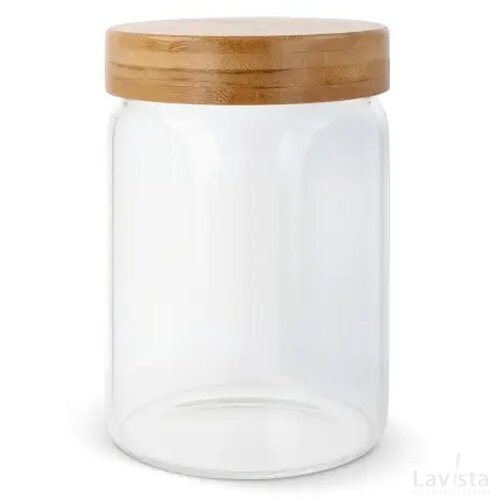 Canister glas & bamboe 900ml transparant