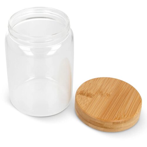 Canister glas & bamboe 900ml transparant