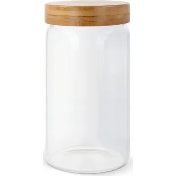 Canister glas & bamboe 1200ml transparant