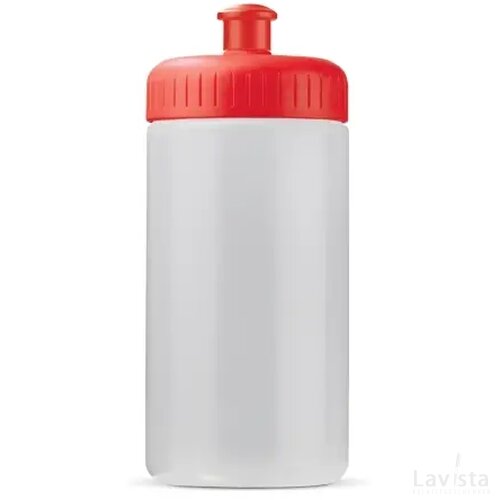 Sportfles Bio basis 500ml basic transparant rood
