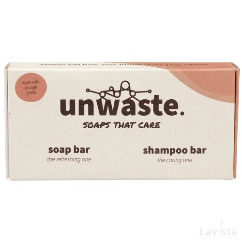 Unwaste Duopack Soap & Shampoo Bar Oranje