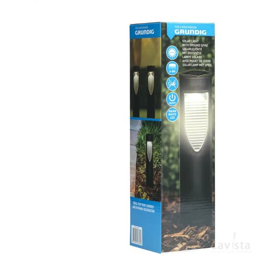 Grundig Solar Tuinlamp met LED-licht Zwart