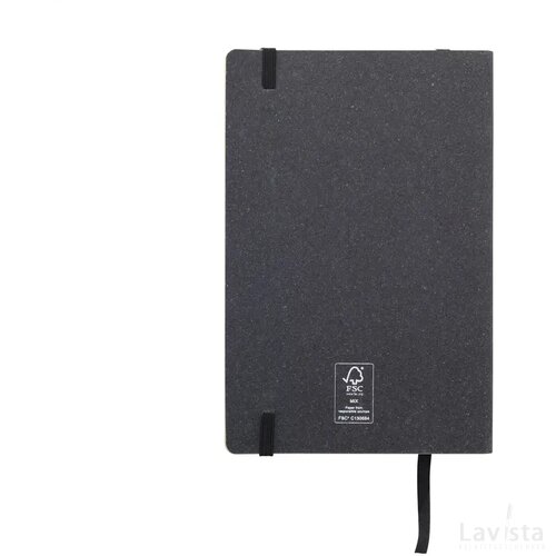 Monti Recycled Leather Notebook A5 Notitieboek Zwart