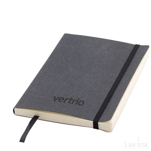 Monti Recycled Leather Notebook A5 Notitieboek Zwart