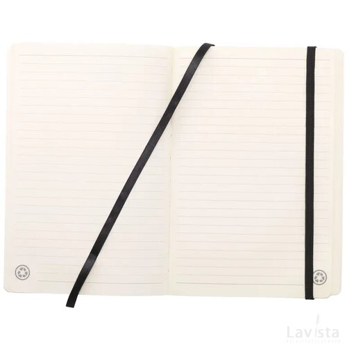Monti Recycled Leather Notebook A5 Notitieboek Zwart