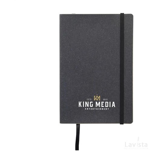 Monti Recycled Leather Notebook A5 Notitieboek Zwart
