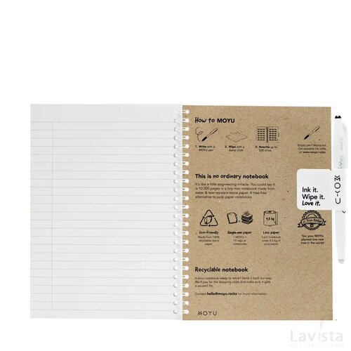 Moyu Erasable Stone Paper Notebook Craftcover 18 Pag. Bruin