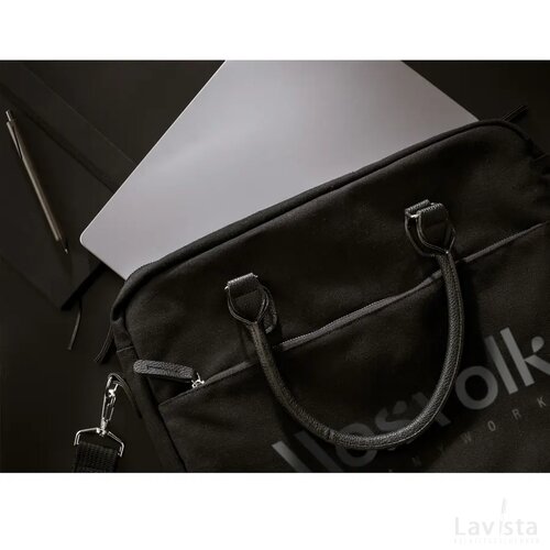 Denver Laptop Bag Recycled Canvas 15,6 Inch Laptoptas Zwart