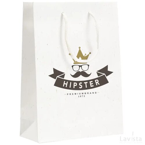 Leaf It Bag Gerecycled Met Strovezels (180 G/M²) M Wit