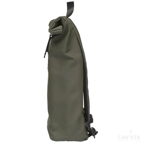 Lennon Roll-Top Recycled Pu Backpack Rugzak Donkergroen