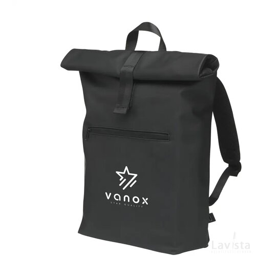 Lennon Roll-Top Recycled Pu Backpack Rugzak Zwart