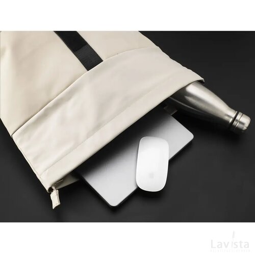 Lennon Roll-Top Recycled Pu Backpack Rugzak Beige