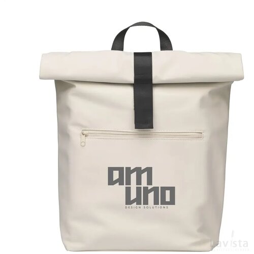 Lennon Roll-Top Recycled Pu Backpack Rugzak Beige
