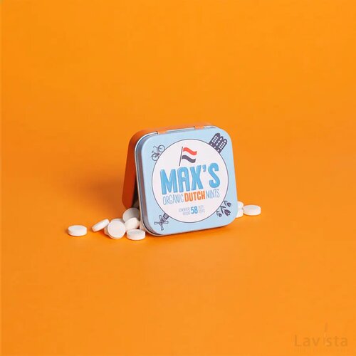 Max's Mints Organic Menthol Dutch Mints Lichtblauw
