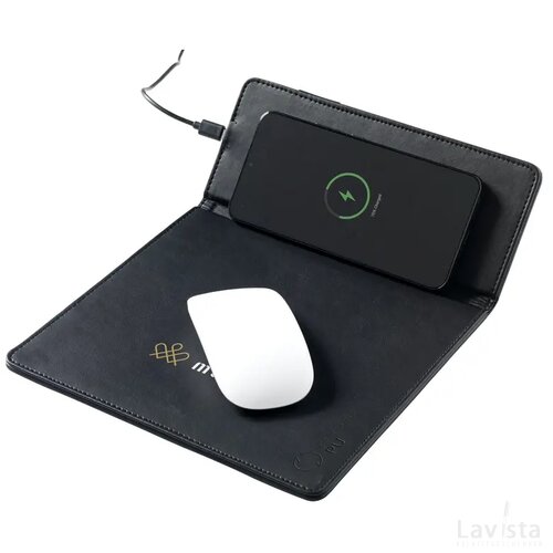 Recycled Wireless Charging Muismat Zwart