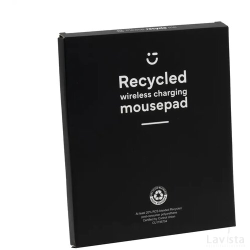 Recycled Wireless Charging Muismat Zwart