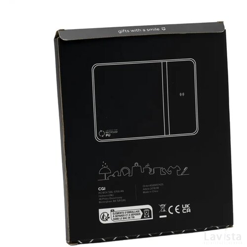 Recycled Wireless Charging Muismat Zwart