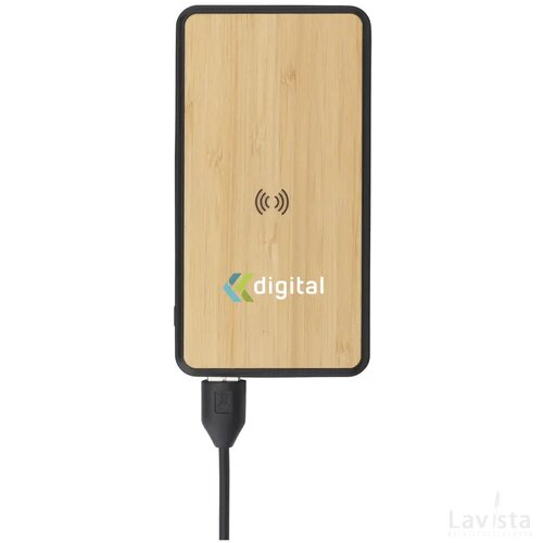 Boru Bamboo Rcs Recycled Abs Powerbank Wireless Charger Zwart
