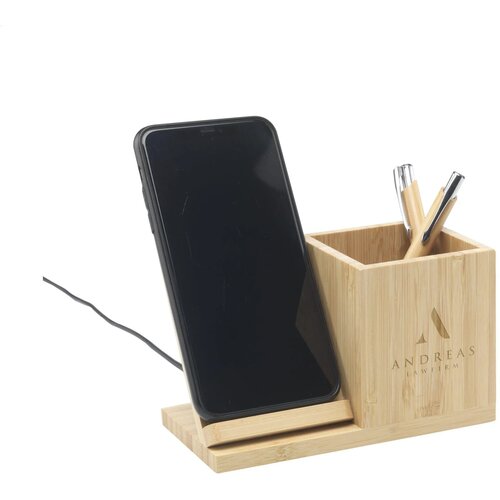 Bamboo Penhouder Met Draadloze Oplader