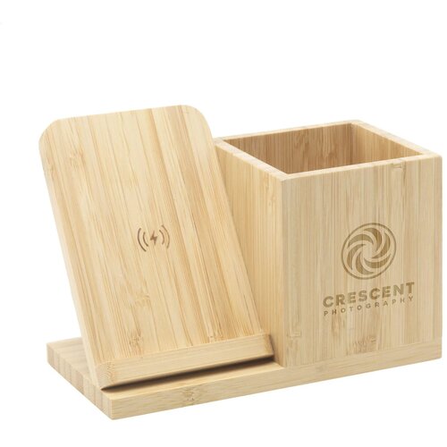Bamboo Penhouder Met Draadloze Oplader