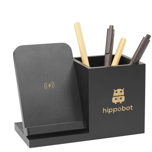 Bamboo Penhouder Met Draadloze Oplader Zwart